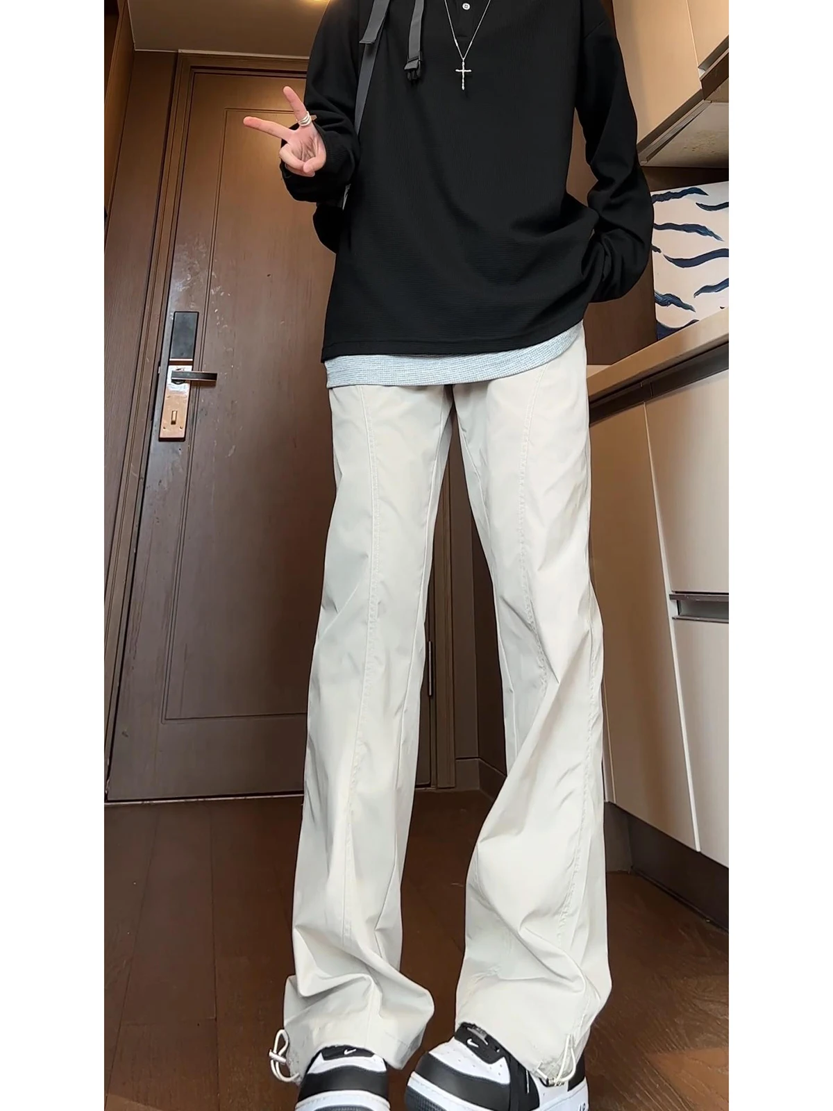 Pantalones Cargo con Forro Color Caqui para Mujer, Primavera Otoño, Casuales, Deportivos, para Escalar, Pantalones de Trabajo de Pierna Recta