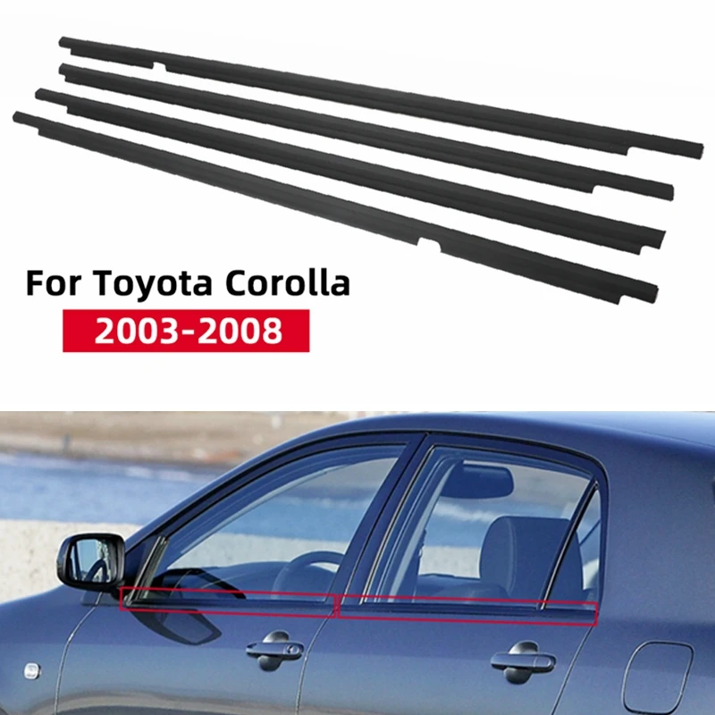 

For Toyota Corolla 2003-2008 Car Weatherstrips Weather Strip Windows Out Rubber Sealing Protector Window Moulding Trim Seal Belt