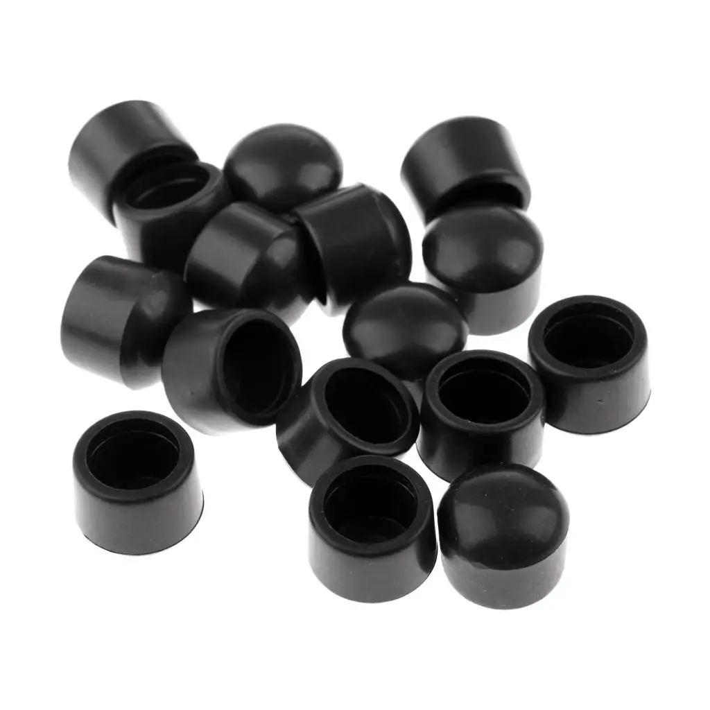 16Pcs Table Football Foosball Rod Cover End Accessory Black