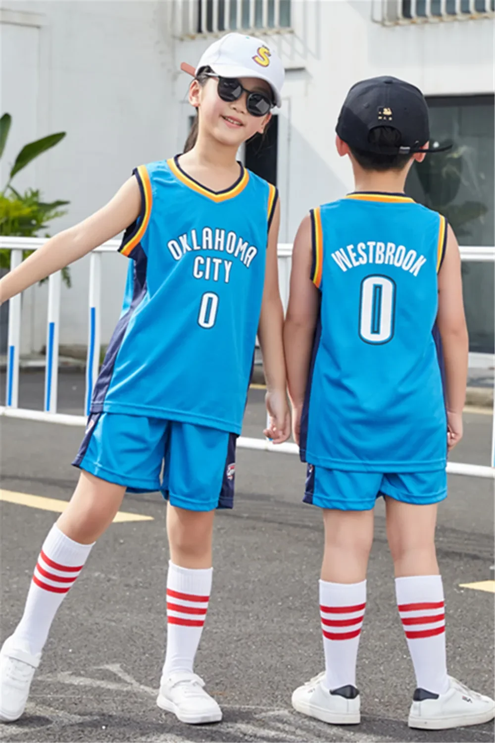 NEW 23/24 boy girl Thunder 0 Basketball Jerseys Children's uniform set primary school jersey game team uniform training vest