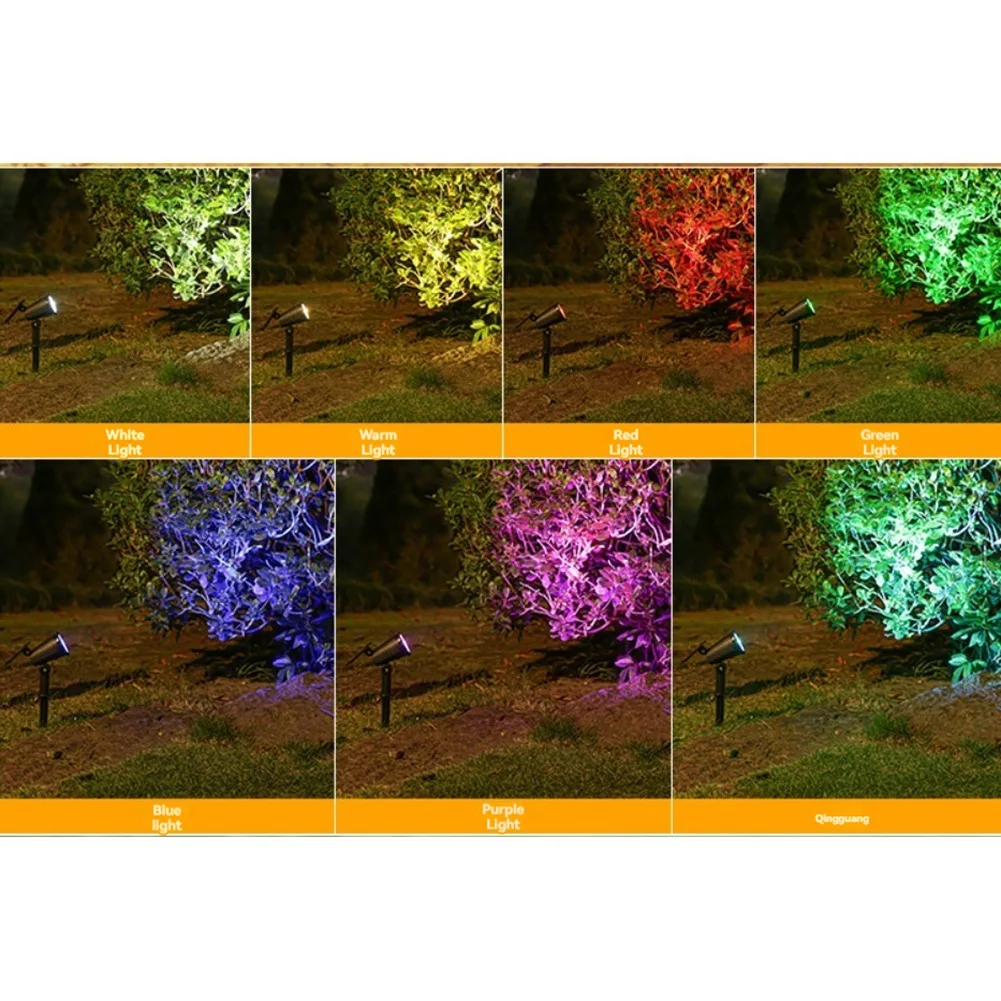 THIVN-9 LED Solar Spotlights Outdoor Solar Landscape Lights IP65 Waterproof Brightness Adjustable For Garden Yard