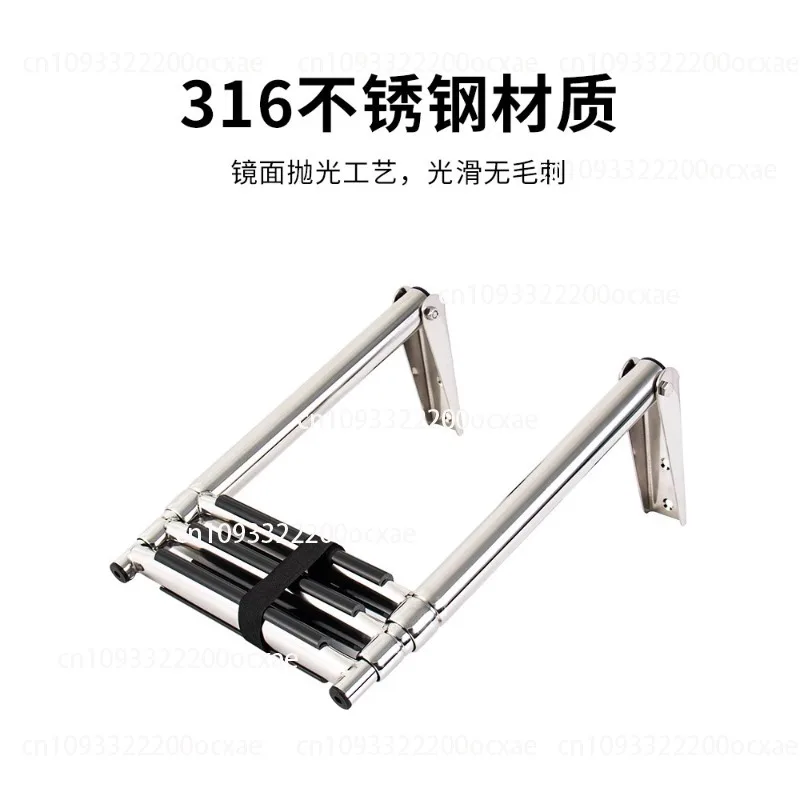 

316 Stainless Steel Speedboat Yacht Boat Launching Ladder Deck Ladder Foldable Telescopic Ladder 2/3/4 Sections