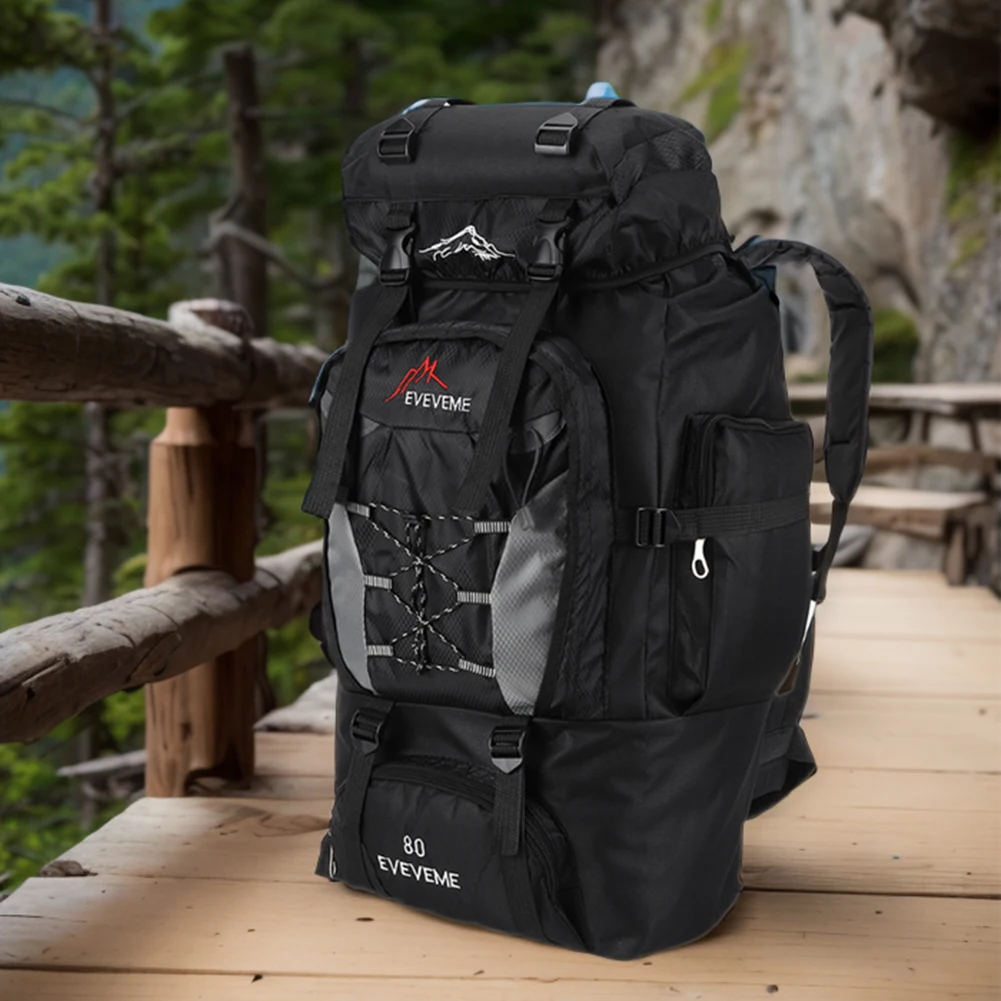 80L 登山バックパック大容量トレッキングバックパック調節可能なストラップ登山リュックサックアウトドアスポーツ用