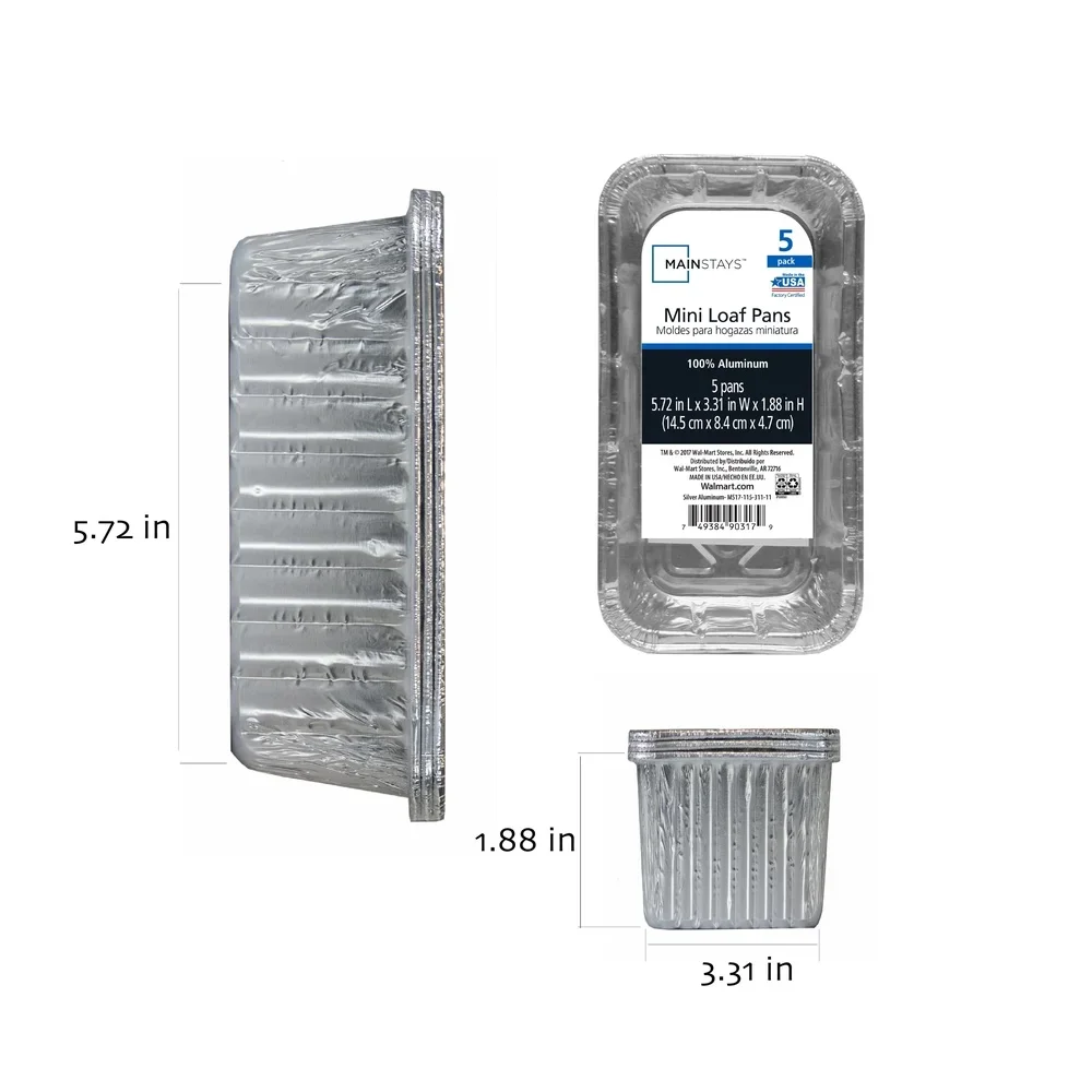 9 عبوات من مقالي رغيف صغيرة من الألومنيوم للاستعمال مرة واحدة، كعك خبز سهل التنظيف، رغيف اللحم، أدوات خبز المطبخ الصديقة للبيئة 90317 #5