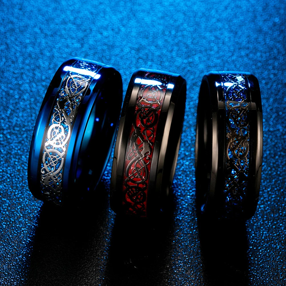 

Blue Ring Carbon Fiber Mirror Polishing Men Personality Nibelon Finger