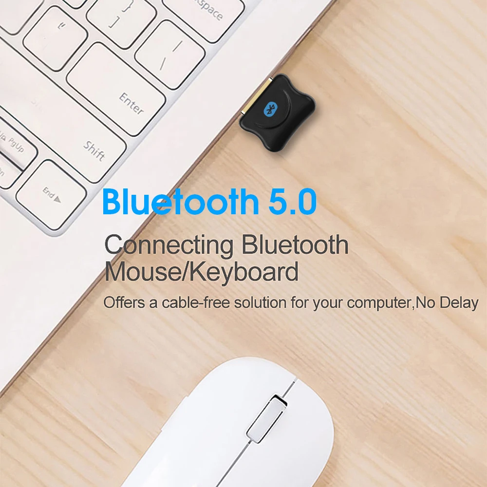 Drive Gratis USB Bluetooth-adapter Bluetooth 5.0 Muziek Audio-ontvanger Zender voor PC Laptop Muis Toetsenbord USB-zender