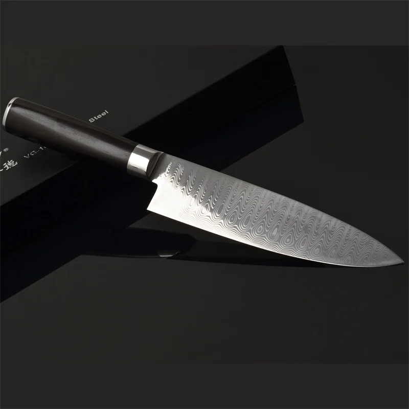 Long Lasting Sharp, Durable Luxury Ultimate Sharp Swedish Powder Steel Damascus Professional Chef Knife With Wood Handle