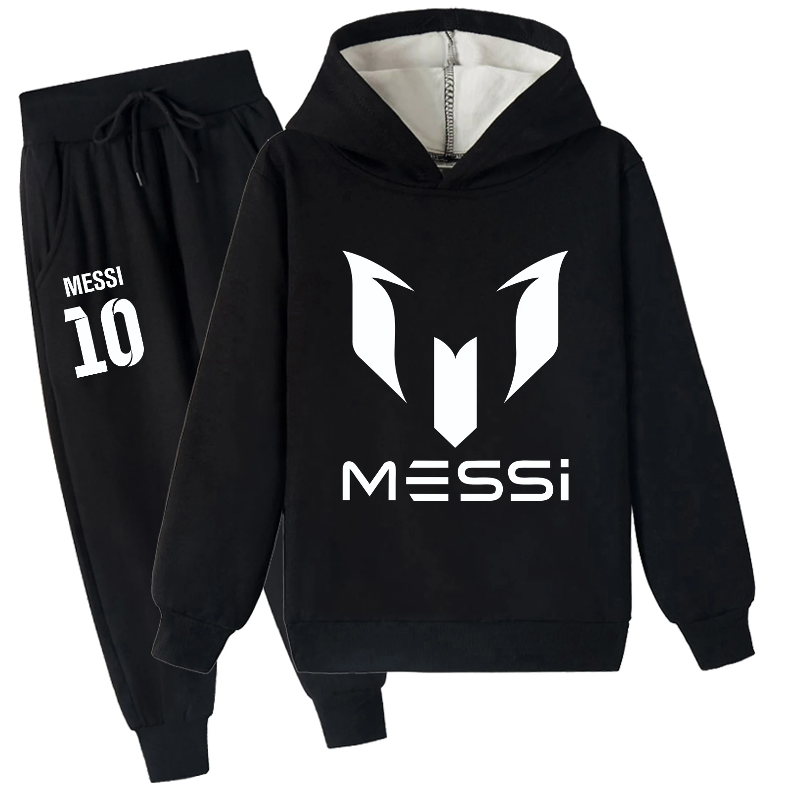 Dziecięce polarowe bluzy z kapturem i spodnie dresowe, zestaw dresowy 2-częściowy, ciepły dres Me-ssi dla dzieci w wieku 2-14 lat