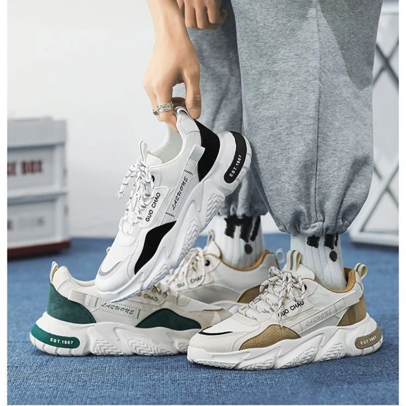 

Thick Soled Men Shoes Mesh Breathable Casual Sports Shoes Four Seasonal Men's Outdoor Soft Sole Comfort Running Male Sneakers