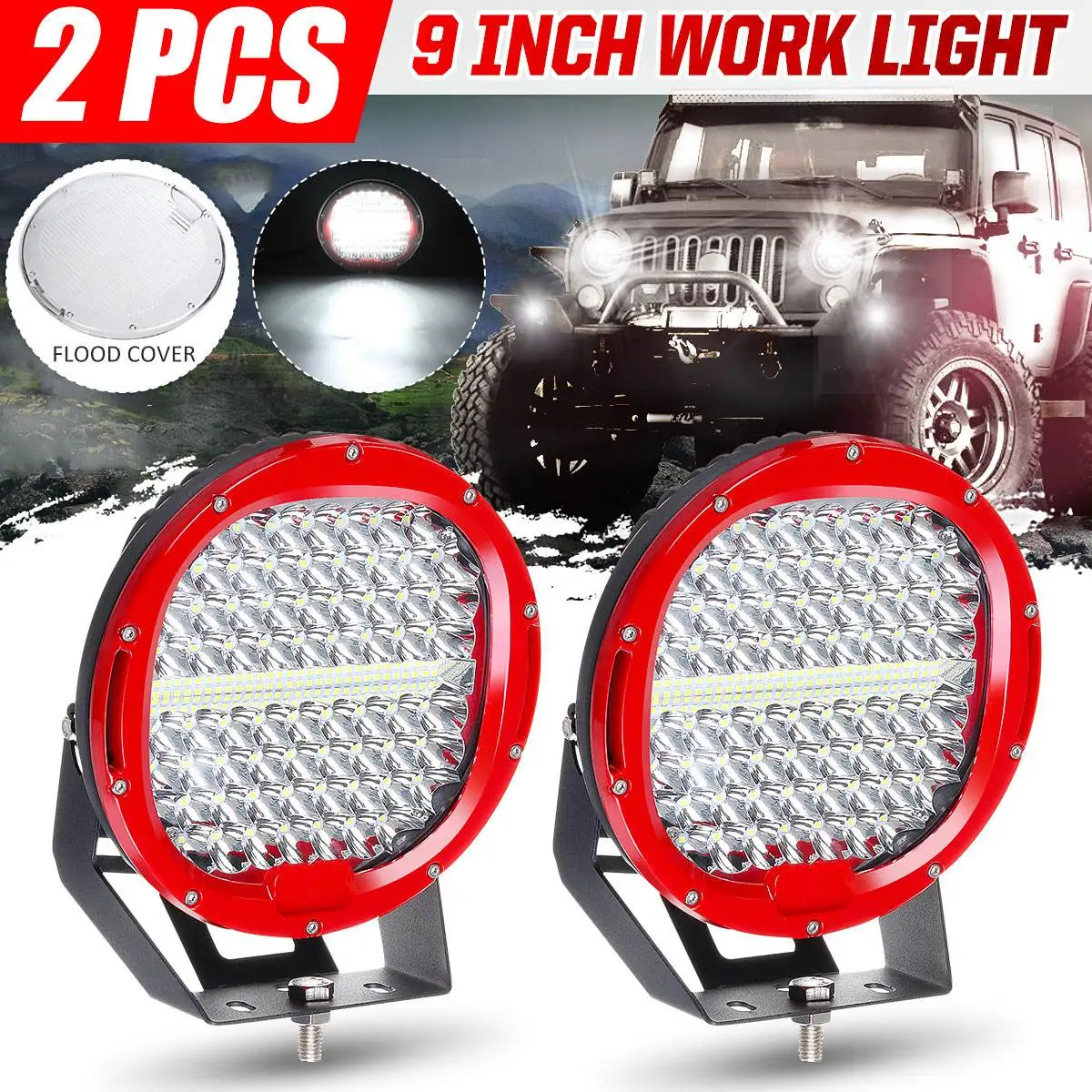 

1/2PCS 9" 640W Offroad Car 4WD Truck Tractor Boat Trailer 4x4 SUV ATV Spot LED Light Bar LED Work Light 9-30V 6500K