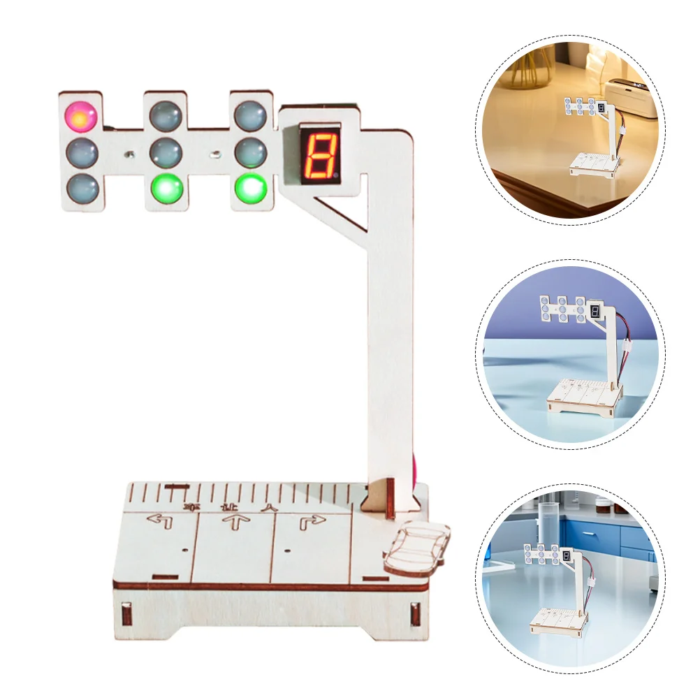 

2 комплекта, образовательный светофор, сделай сам, сборка, деревянный научный эксперимент, цифровой дорожный сигнал, комплект безопасности для перехода