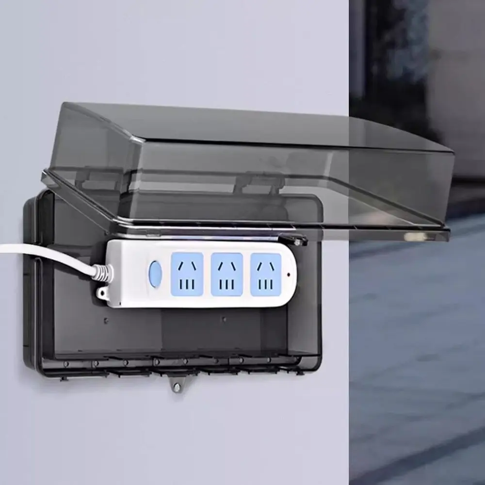 Portable Plastic Plug Box Anti-theft Weatherproof Cable Management Box Waterproof Protect Outlet Power Strip Storage Box Outdoor