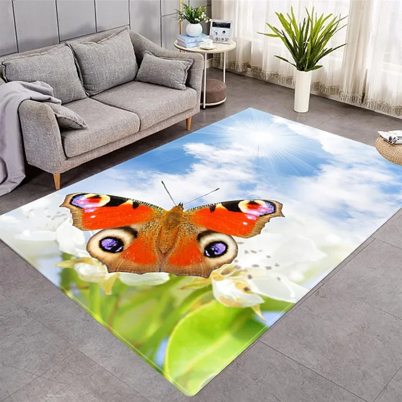 butterfly flower 3D print carpets for living room bedroom area rug home hallway decor carpet kids room Play crawl tent floor mat