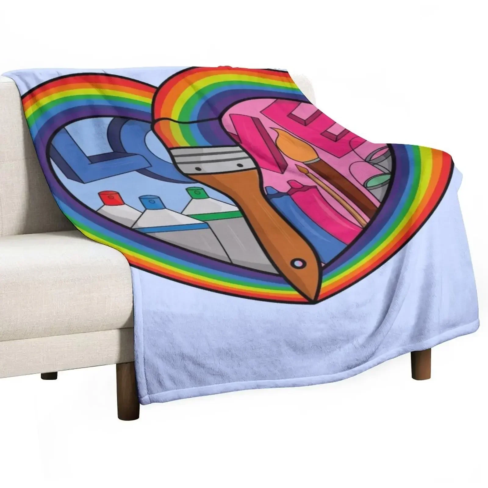 

Creative Rainbow Heart - Awesome Painting And Drawing lovers Throw Blanket Bed covers Beautifuls Multi-Purpose Blankets