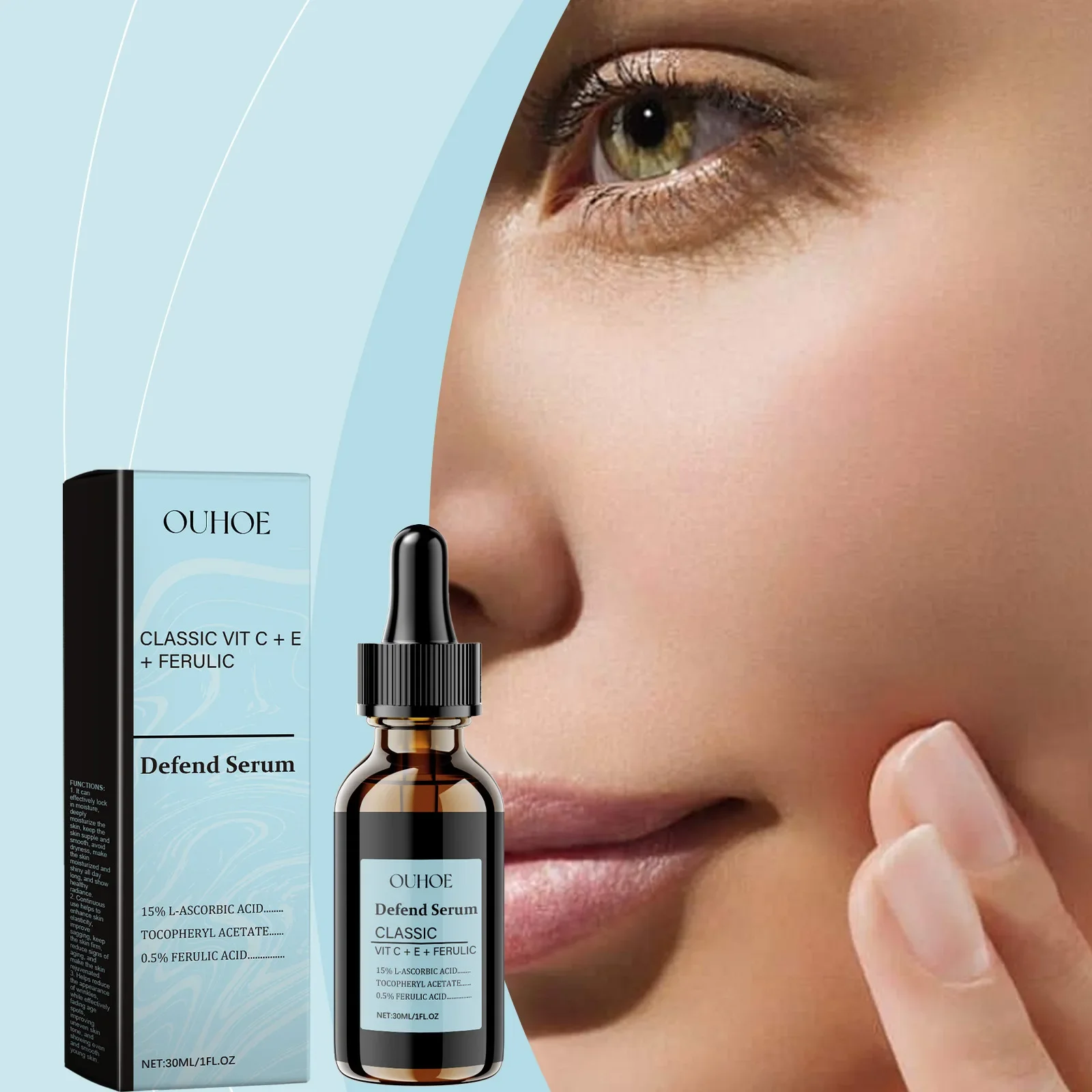 

OUHOE Hyaluronic Acid Serum Moisturizing Hydrating Firming Improving Skin Softening Lifting Skin Applying Serum Fade Fine Lines