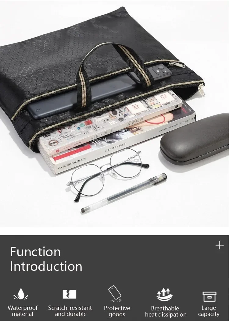 Aktentaschen mit großer Kapazität, Handtasche, Dokument, Laptop, Organizer-Pack, Buch, Business, IPAD, elektronische Aufbewahrungstasche, Zubehör – Detail 3
