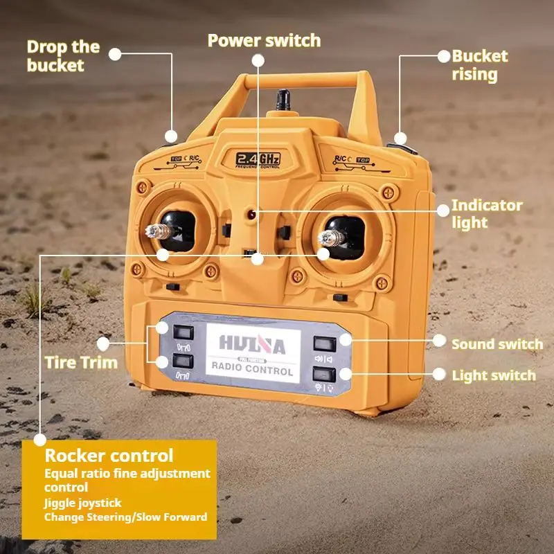 536 Nowy 12-kanałowy 1:14 Alloy Remote Control Pełnowymiarowy 8-kołowy wytrzymały inżynieryjny wywrotka Zabawka zdalnie sterowana ze światłami