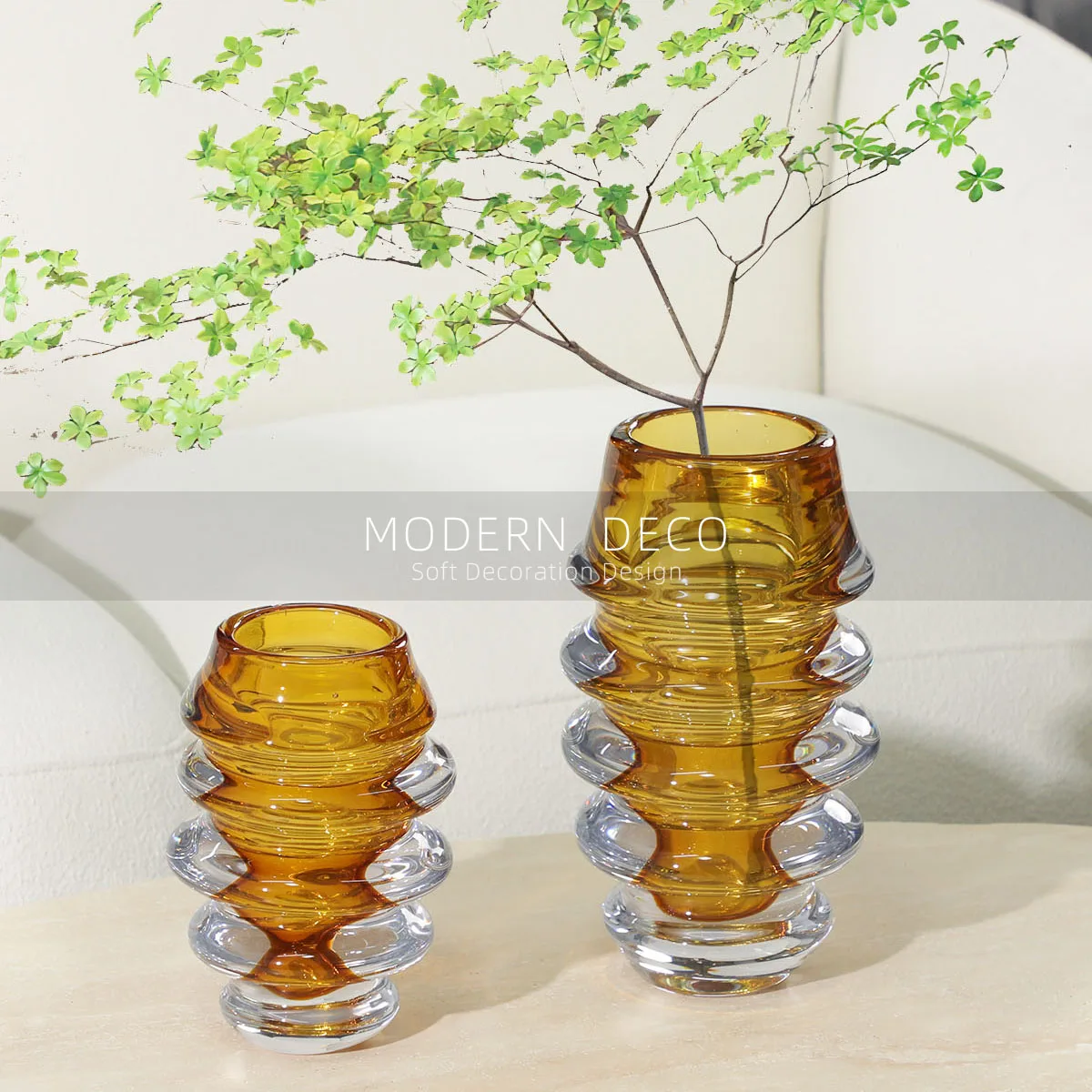 

Simple and modern layered flower ware, glass vase decoration, sample room, living room decoration, hotel decoration
