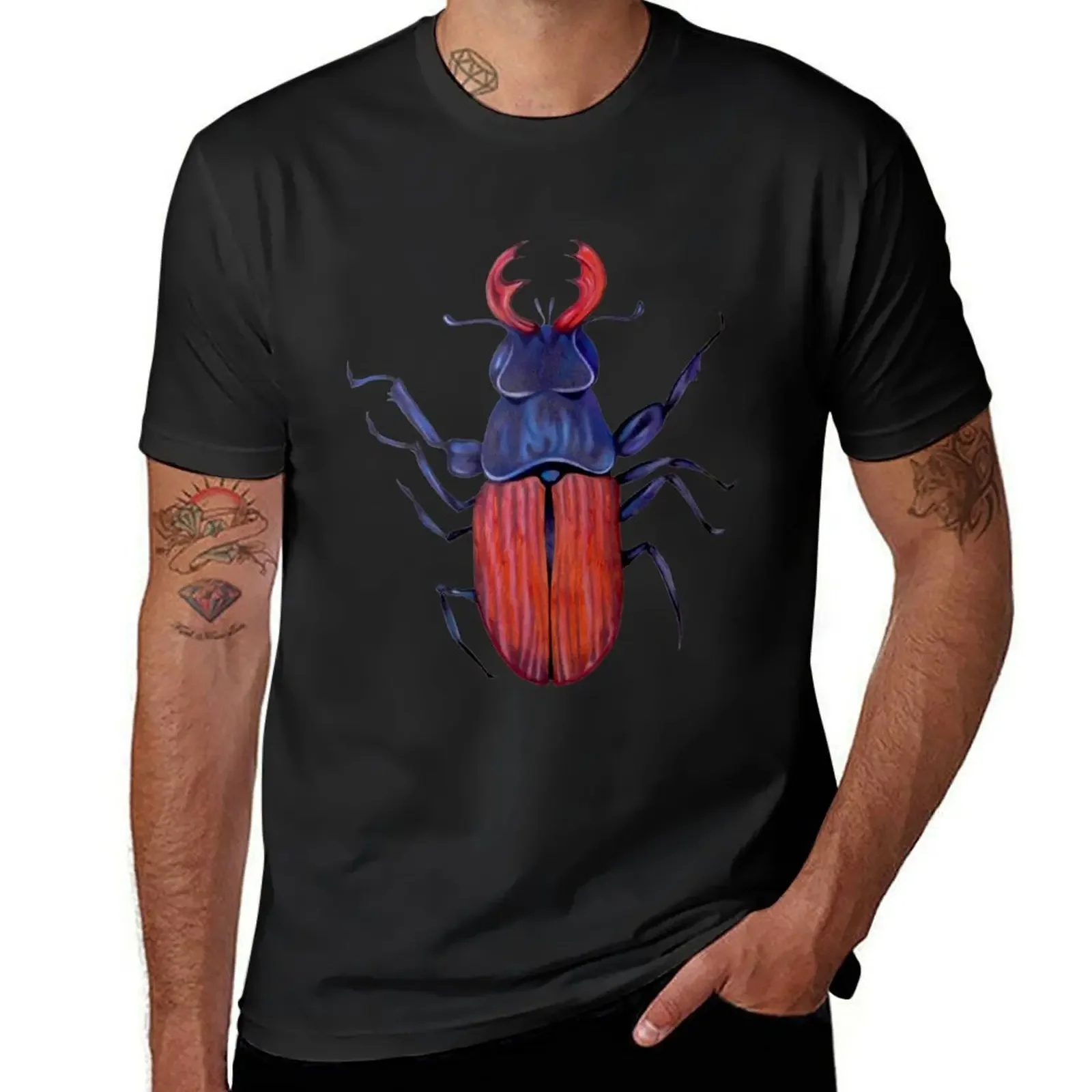 The measurement of space / stag-beetle T-Shirt cotton graphic tees customizeds plain white t shirts men