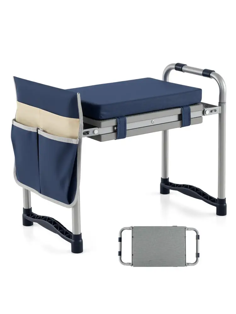 

Garden Kneeler and Seat Foldable Gardening Stool with Wide EVA Foam Padding-Navy