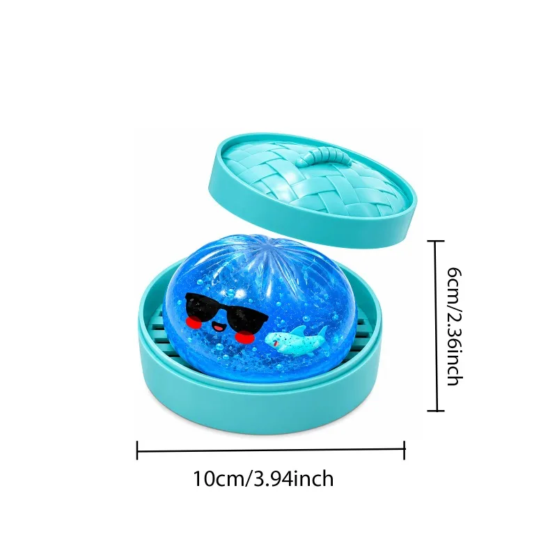 Hot New Shark Dumplings Squishy Toy Soft Slow Resilience Squishy Toy Fidget with Steamer Steamed Stuffed Bun Squishy Pinch view 2