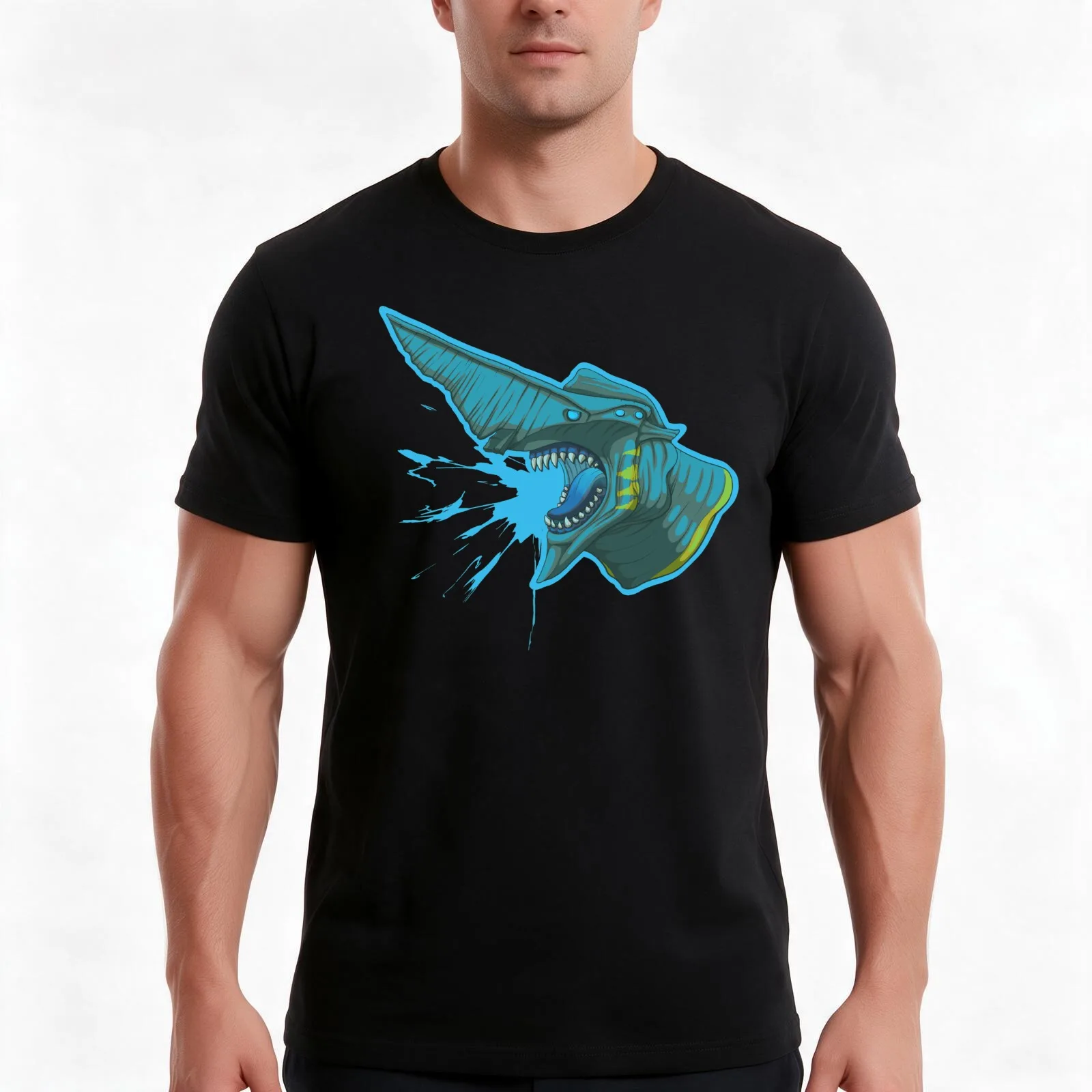 Knifehead Bust T-Shirt, Summer Casual Cotton Tee, Oversized Streetwear Tops, Vintage Graphic Print, Loose Fit Short Sleeve