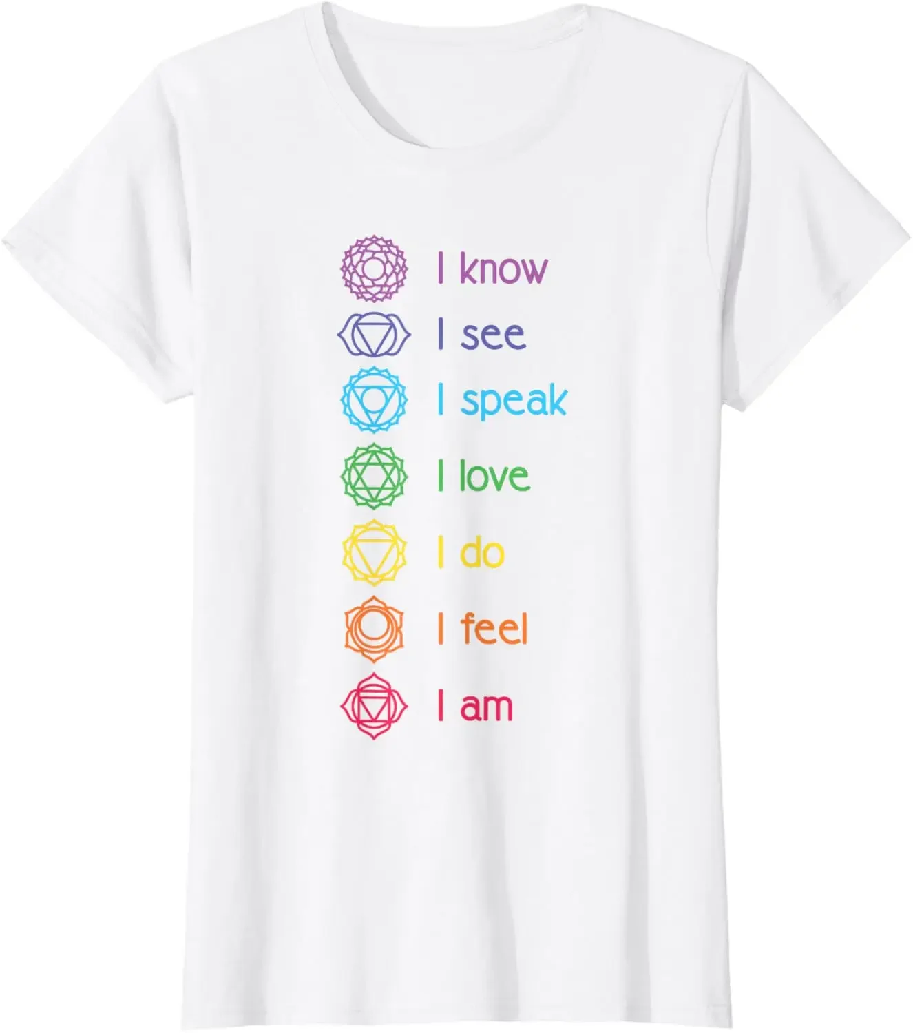 Camisetas Short Sleeve T-shirts Men Women Unisex Clothes I Know I See Chakra Alignment Yoga Meditation Spiritual T-Shirt