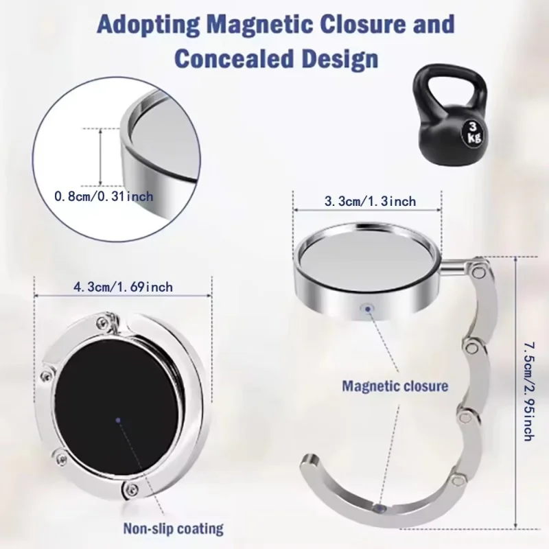 1Pc Portable Folding Alloy Purse Handbag Bag Hanger Hook Holder Table Hook