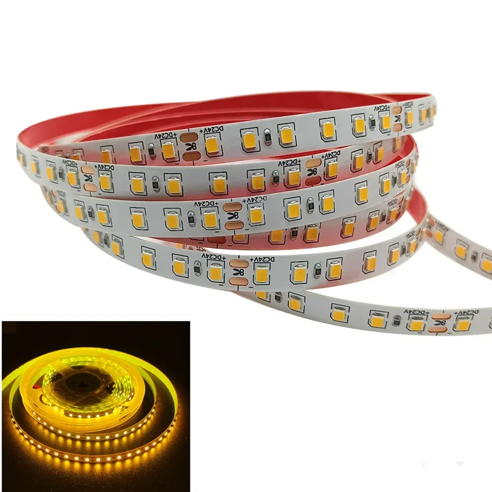 DC12V 5M 2835 SMD 120leds/m 600Leds Yellow Flexible LED Strip  Non-waterproof IP20