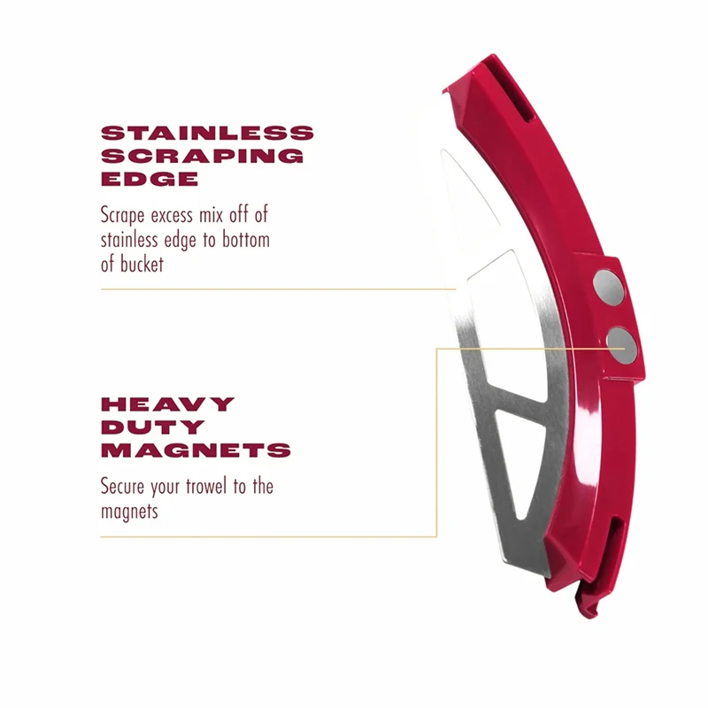 ABLK Universal สำหรับงานกระเบื้อง ที่ขูดแม่เหล็ก, ถังสแตนเลสขนาด 5 แกลลอน เครื่องมือยึดขอบสำหรับผสมปูนเปียก