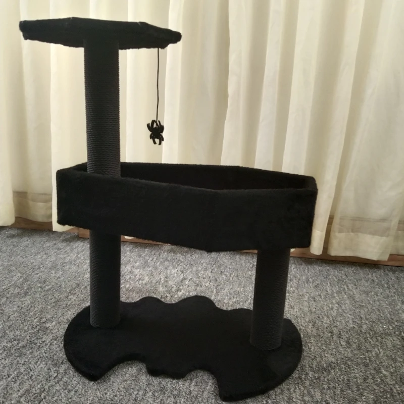 Imagem -05 - Gothic Cat Tree com Cama de Caixão Brinquedos Assustadores para o Halloween Sisal Coçar Posts Indoor Cats Supplies