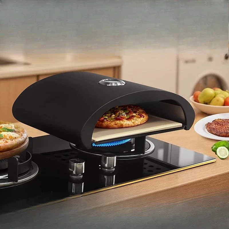 Caja de horno de pizza a gas de 12 pulgadas, comerciante al aire libre, barbacoa interior para el hogar