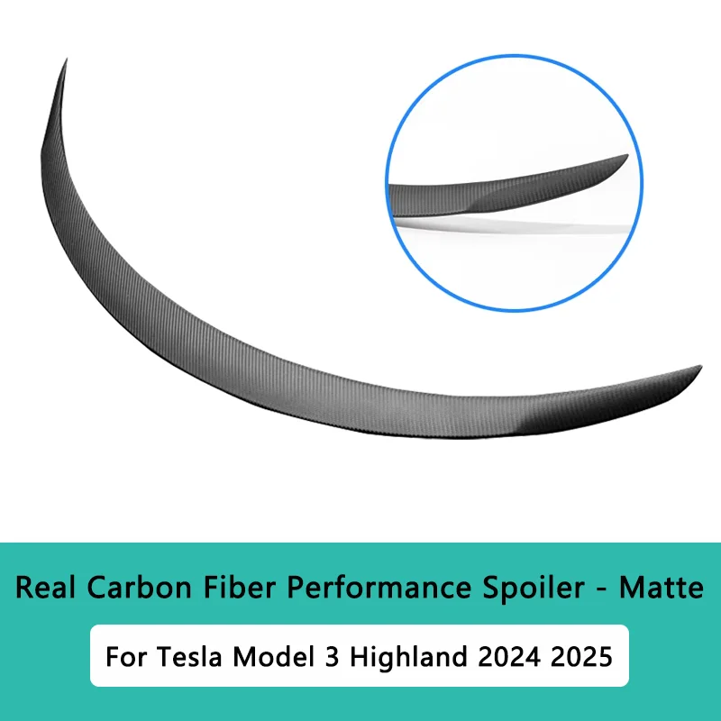 Model Y Juniper-spoiler voor Tesla Model 3. Highland Real Carbon Fiber-spoiler Hoge prestaties kofferbak staartvleugel auto-accessoire