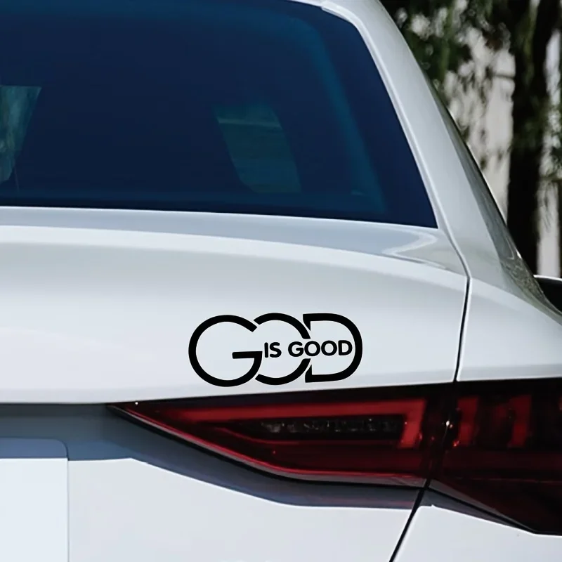1PC "God Is Good" Sticker for Car & Motorcycle, Inspirational Text Design Decal for Vehicle Styling & Customization