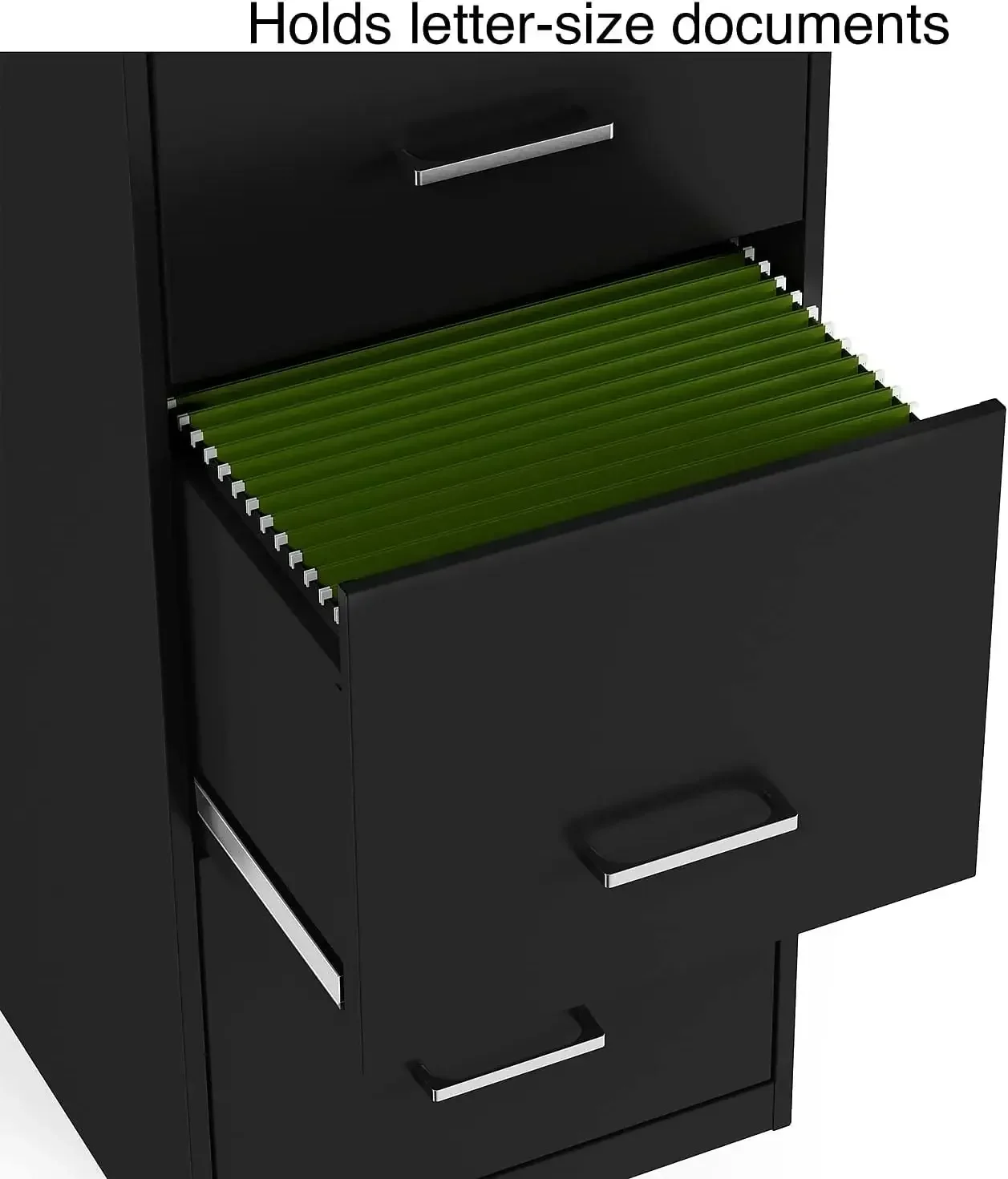 4-Drawer Vertical File Cabinet Locking Letter Black 18-Inch D (52152)