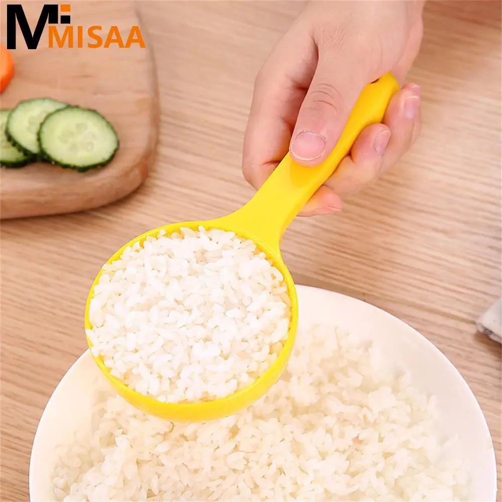 Yellow Rice Spoon Large Portion Easy To Use Modern Minimalist Style Plastic Material Kitchen Gadgets Non-stick Rice Spoon Yellow