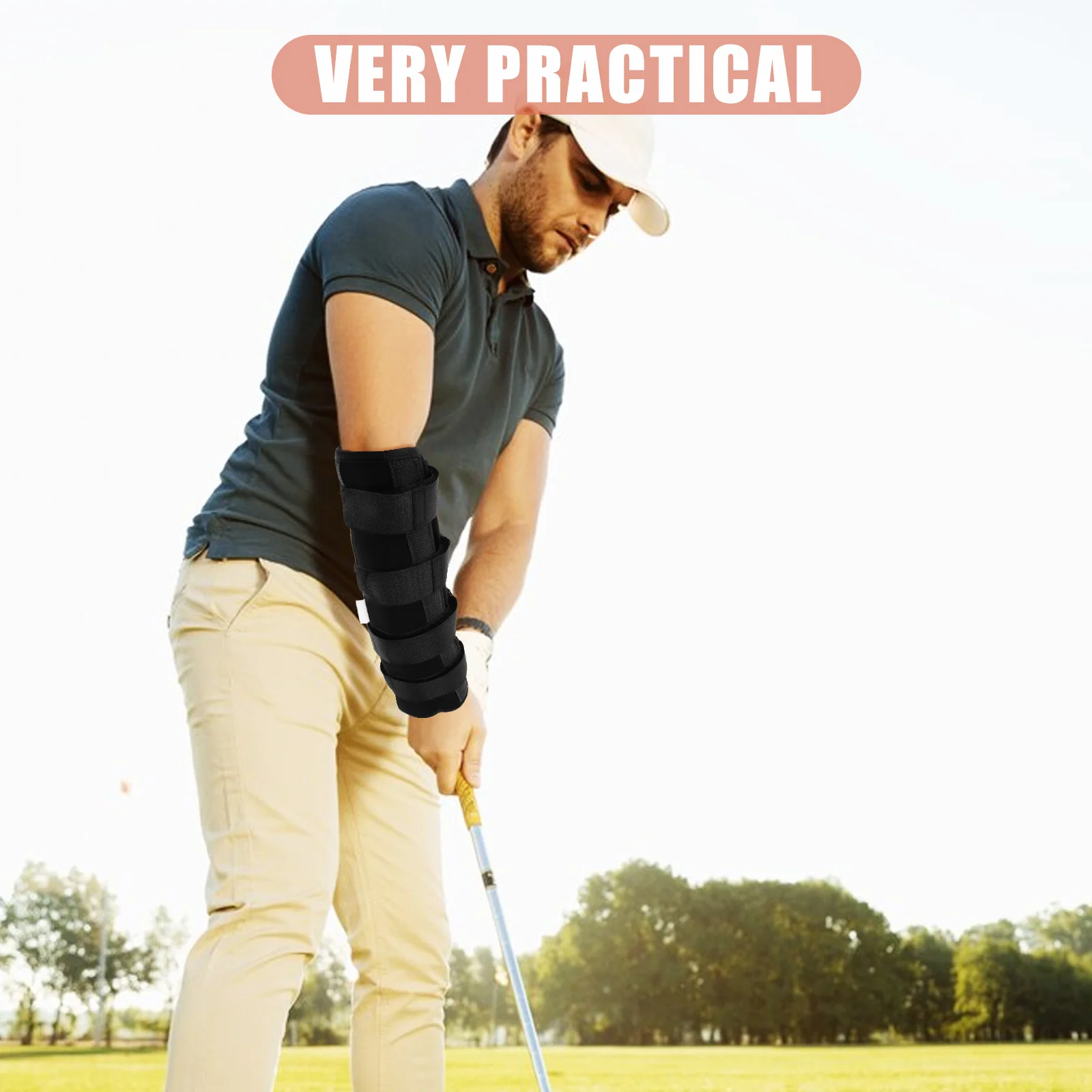 

Golf Swing Training Elbow Brace Universal Fit for Men Women Swing Form Corrector Golf Training Equipment Accessory