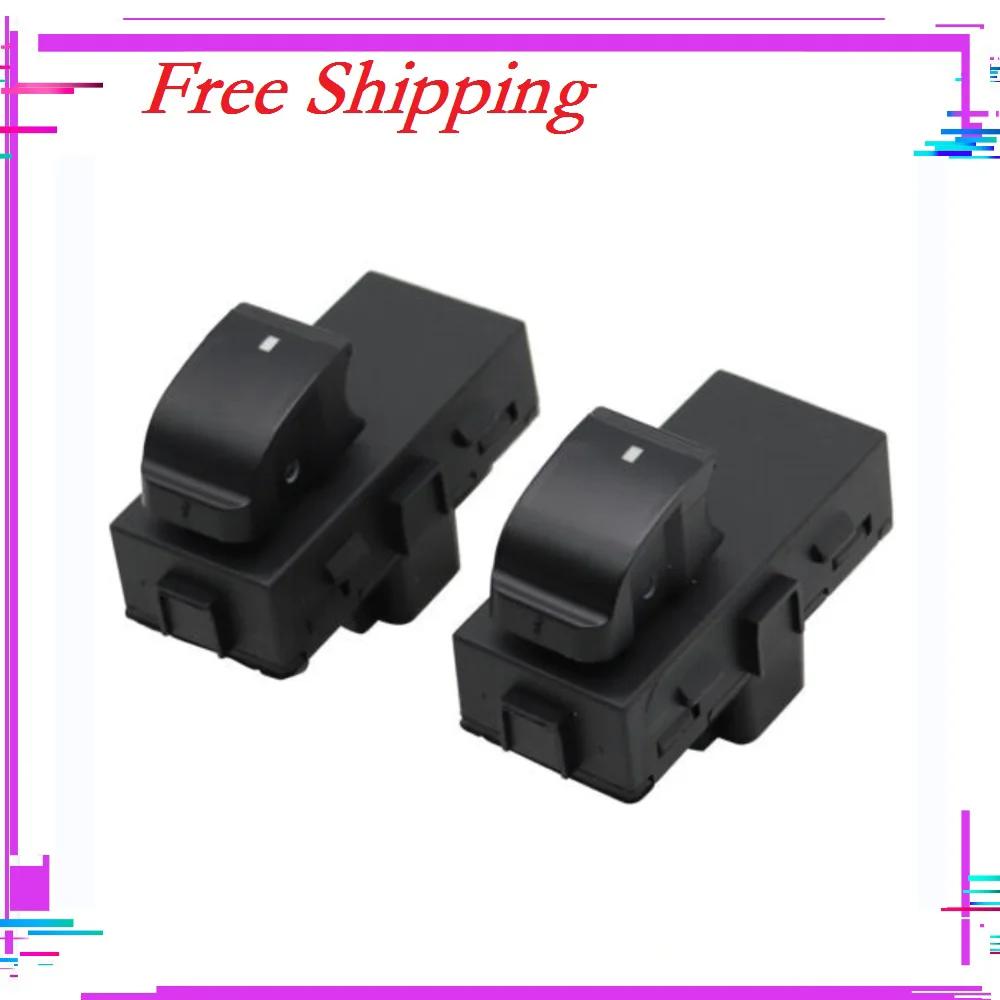 2PCS Power Window Switch Rear Left+Right Side Window Control  for  2008-2014 Chevrolet Silverado 1500 GMC Sierra Yukon