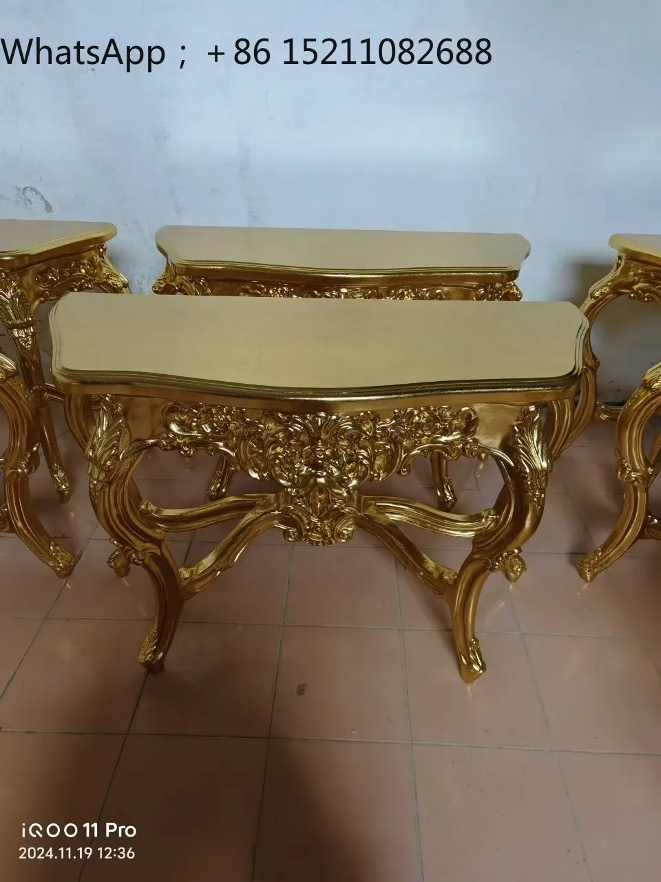 LLY entrance table entrance foyer high-end carved classical wall table villa high-end