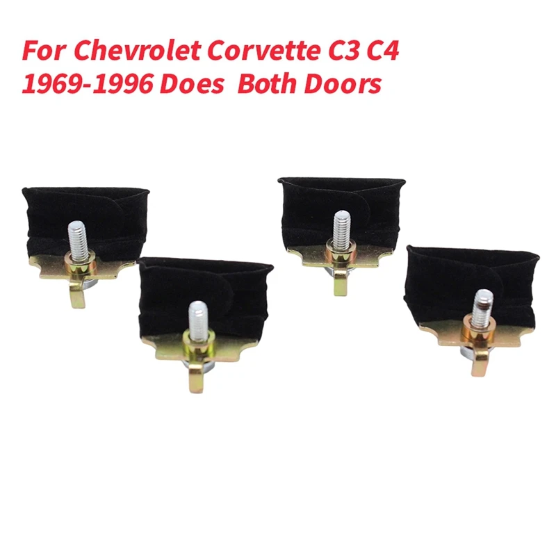 Super Sale 4pcs Window Anti-Rattle Cushion Pads Kit 54614446996 for Chevrolet Corvette C3 C4 1969-1996 Both Doors Window Buffer