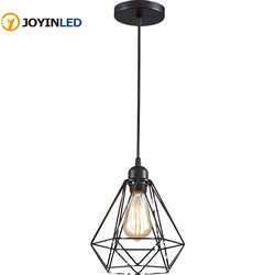 Moderno industriale E27 luci a LED gabbia in metallo lampada da soffitto a sospensione lampadario apparecchi di illuminazione lampada a sospensione Vintage soggiorno