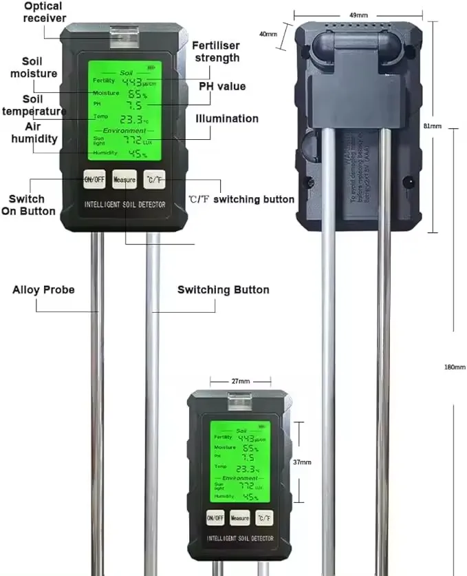 

Six in one soil detection humidity and fertility temperature detection PH meter