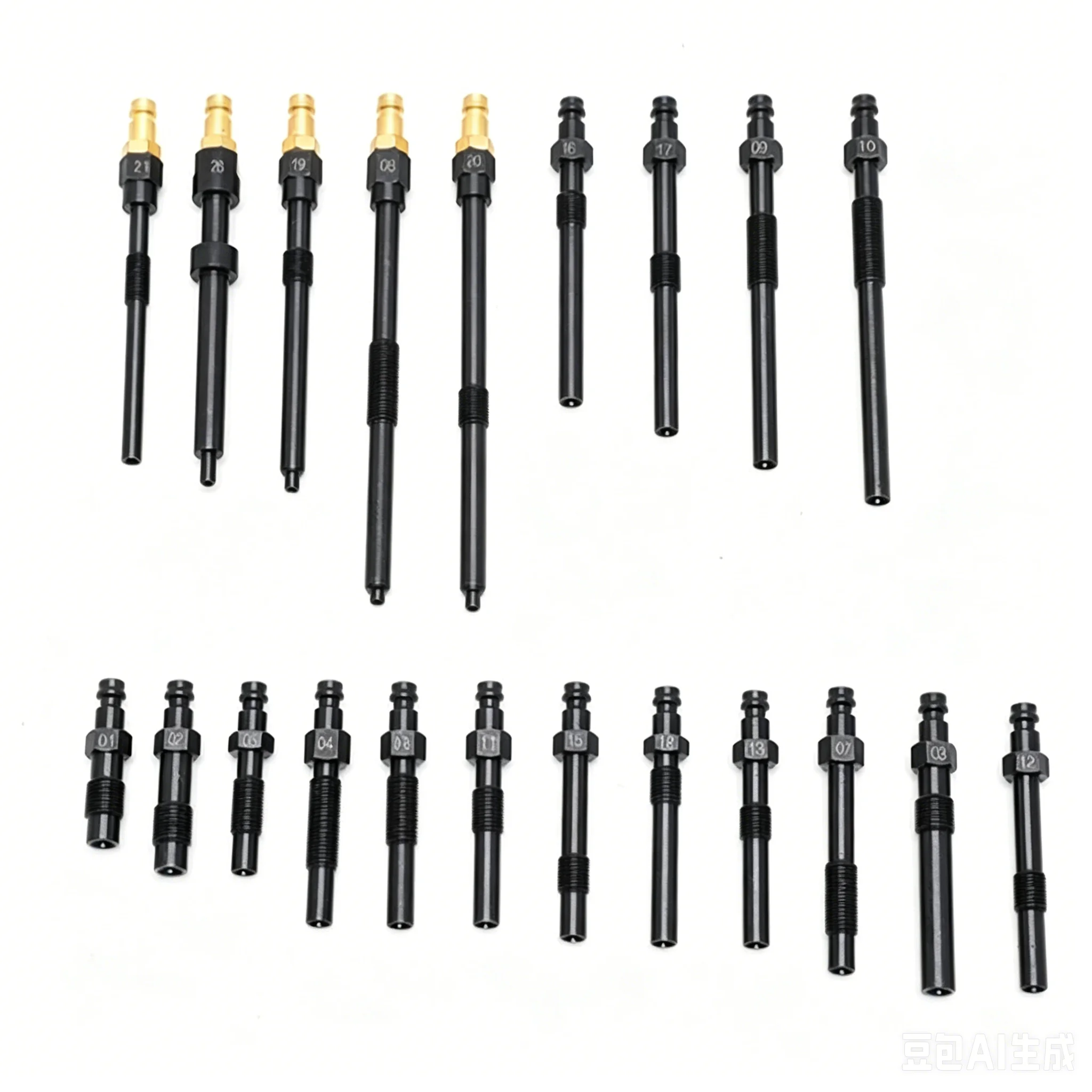 46 Pieces Diesel Compression Tester Kit Diesel Engine Cylinder Pressure Testing Gauge Tool