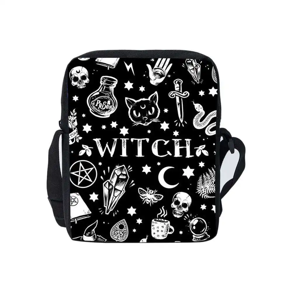 

Gothic style cat diagonal cross single bag universal printed versatile small shoulder bag storage bag
