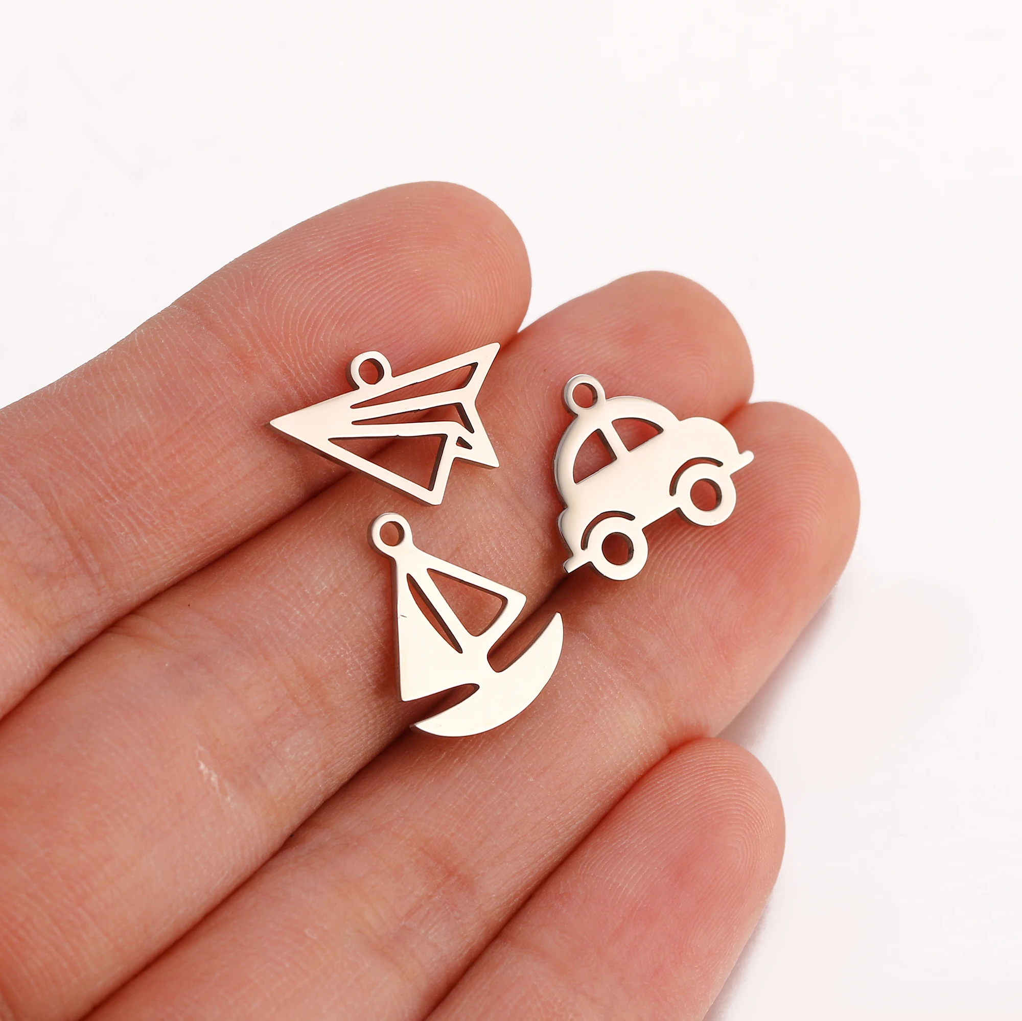 5pcs/Lot Lovely Sun Moon＆Mountain＆Sea＆Sailboat＆Car＆Fish Tail Charms For Jewelry Making Supplies DIY Necklace Earrings Bracelet