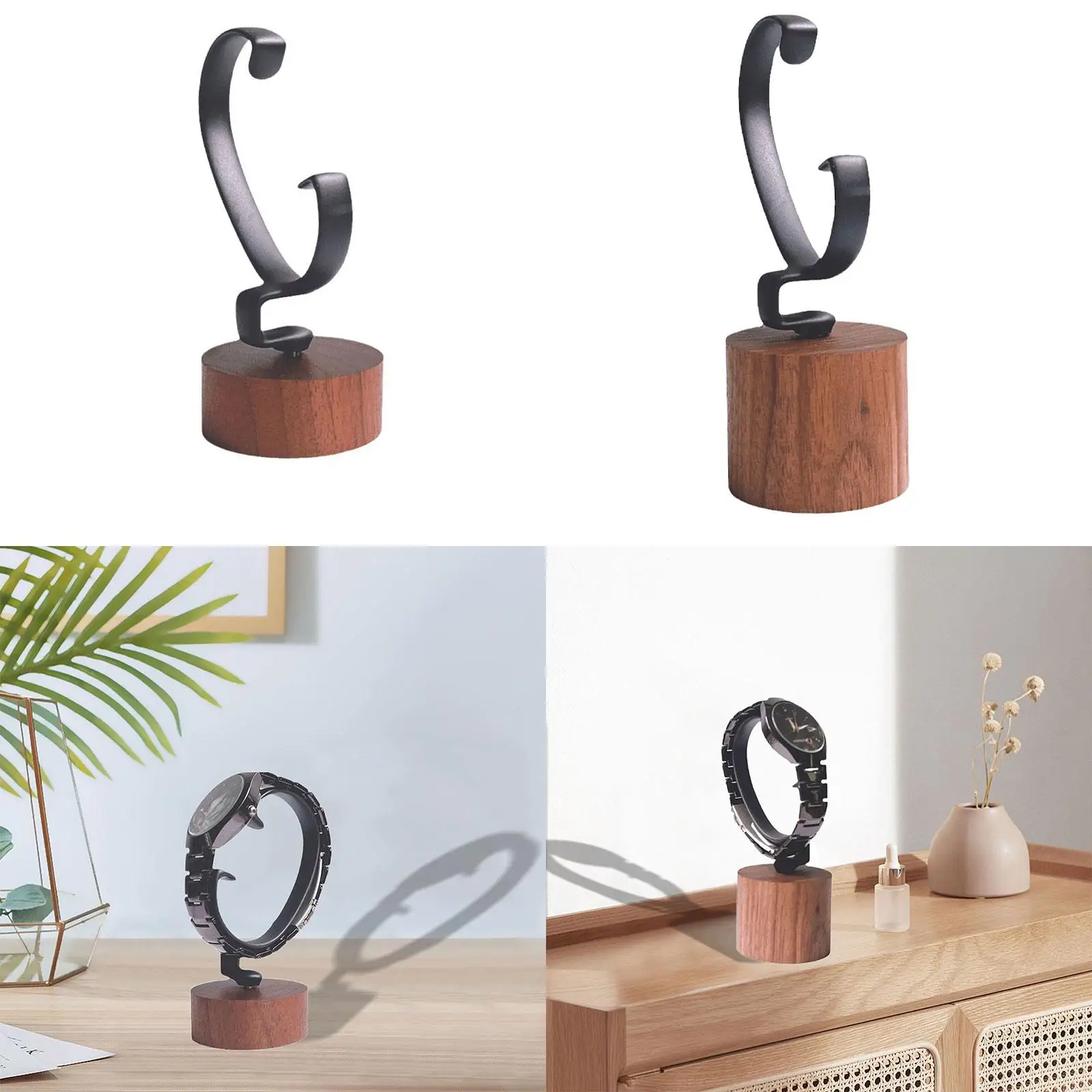 Soporte de exhibición de relojes Premium, estante de pulsera con Base de madera, organizador de relojes para escaparate, tienda, mostrador, ventas al por menor para el hogar