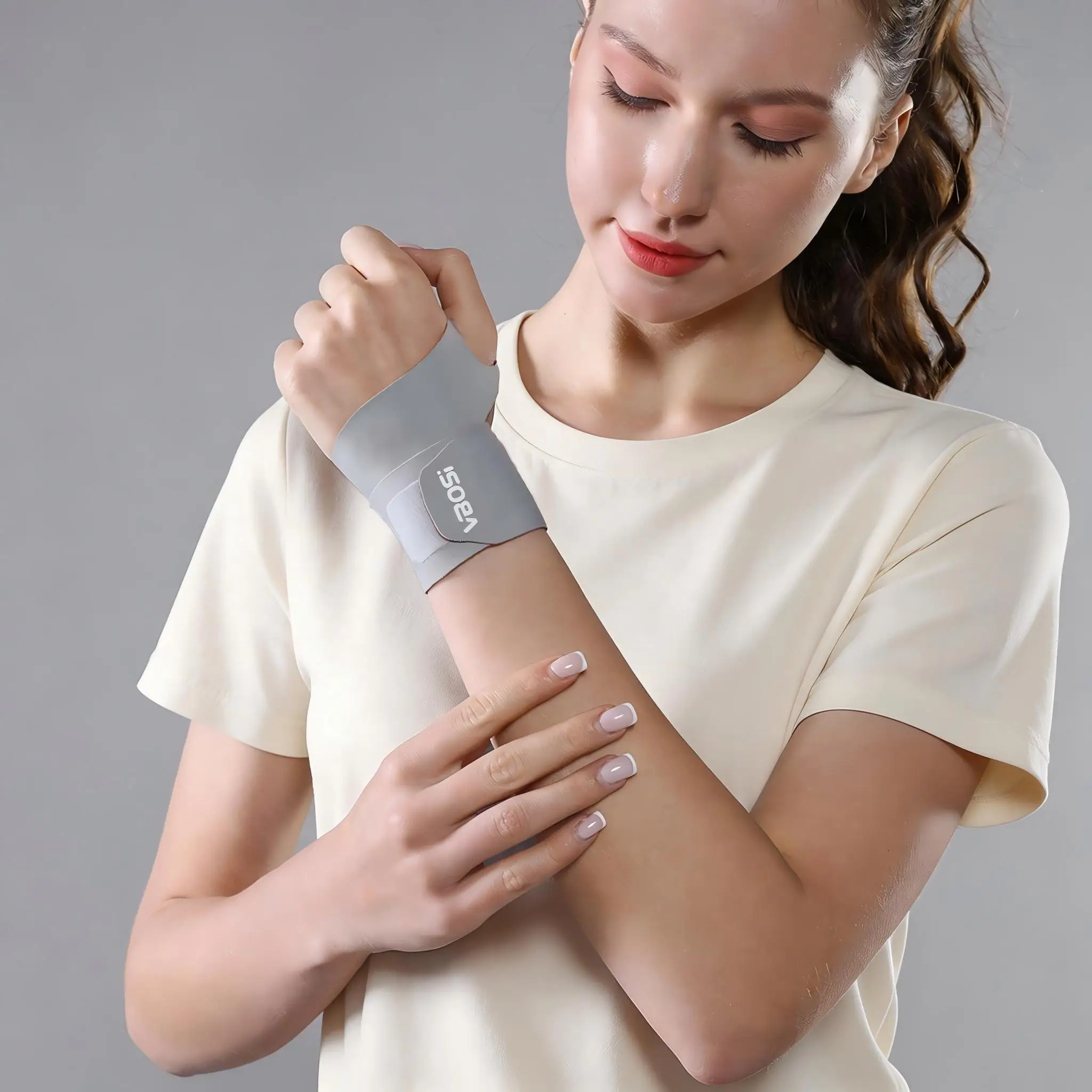 VBOSi 1-teilige, leichte, verstellbare Unisex-Handgelenkbandage – Unterstützung für Arbeit, Badminton und Fitnessstudio, Training für Männer und Frauen