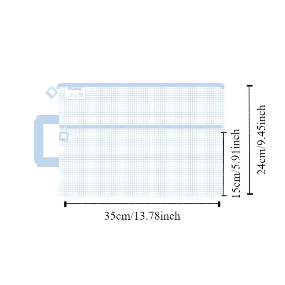 Bolsa de malha multifuncional com zíper, transparente, grande capacidade, saco de armazenamento de papel de teste, nylon, cor sólida, pasta de arquivo