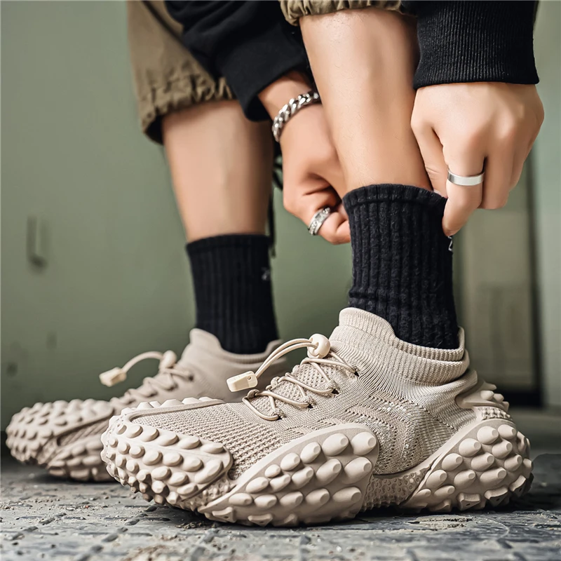 Casual Unisex Sock-Style Shoes Lightweight Breathable Fashionable Solid Color Sporty Mesh Upper EVA Outsole Comfortable All S...
