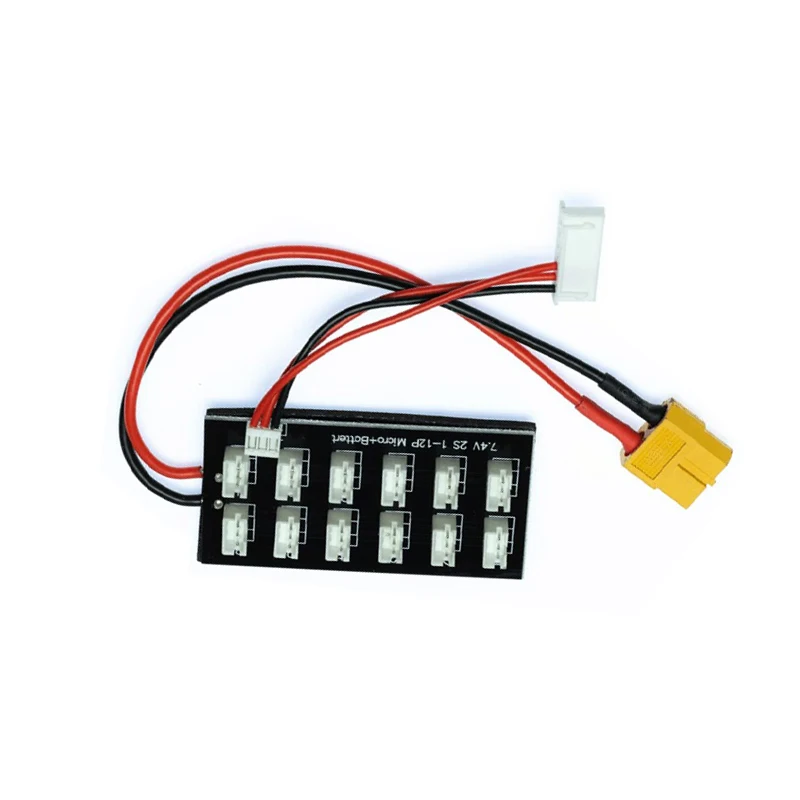 2S Parallel Charge Board 7.4V JST-PH2.0 with XT60 Female Plug Charging Balance Board for 12x2S Lipo UMX, 130X Battery Imax B6